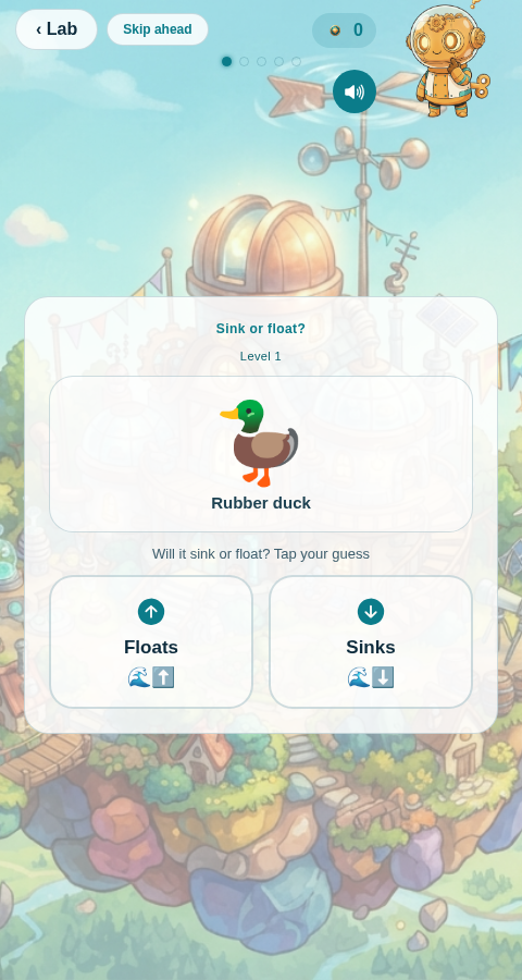 Sky Lab — a science challenge in the Jambolino app